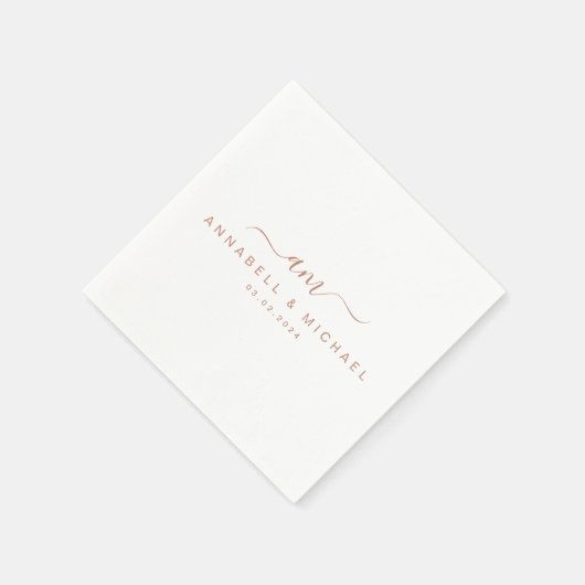 Minimal, Monogramm, Handschrift, Schriftart, Hochz Serviette (Ecke)