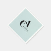 Minimal, Monogramm, Handschrift, Schriftart, Hochz Serviette (Ecke)