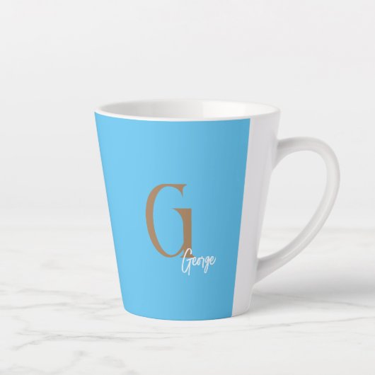 MINIMAL MONOGRAMM LATTE TASSE NAME EINFACH MODERN (Rechts)
