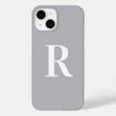 Minimal Monogramm Modernes Grau Case-Mate iPhone Hülle (Rückseite)