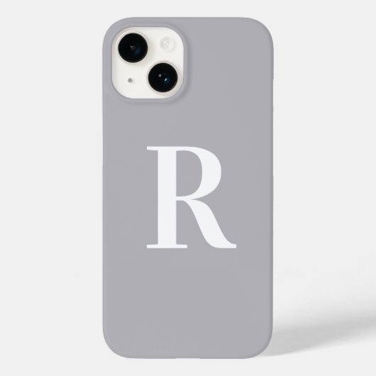 Minimal Monogramm Modernes Grau Case-Mate iPhone Hülle (Rückseite)