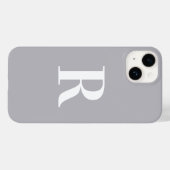 Minimal Monogramm Modernes Grau Case-Mate iPhone Hülle (Rückseite (Horizontal))