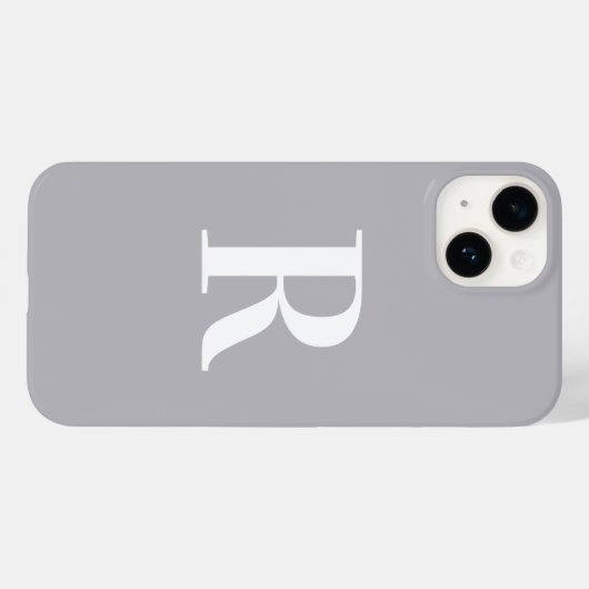 Minimal Monogramm Modernes Grau Case-Mate iPhone Hülle (Rückseite (Horizontal))