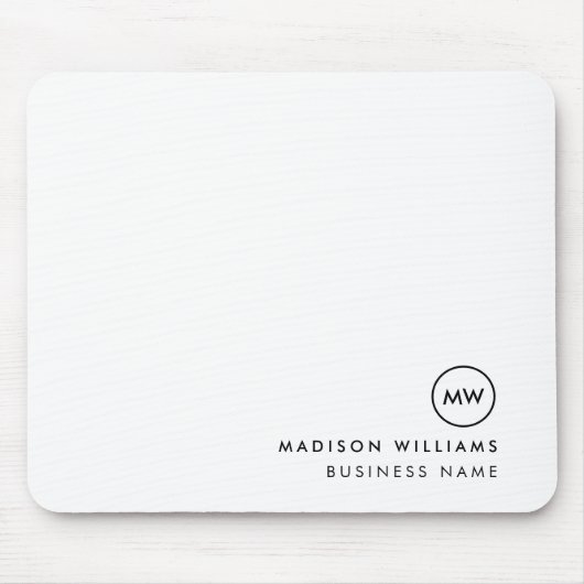 Minimal-Monogramm Mousepad (Vorne)