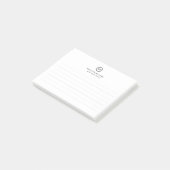Minimal-Monogramm Post-it Klebezettel (angewinkelt)
