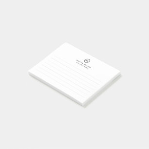 Minimal-Monogramm Post-it Klebezettel