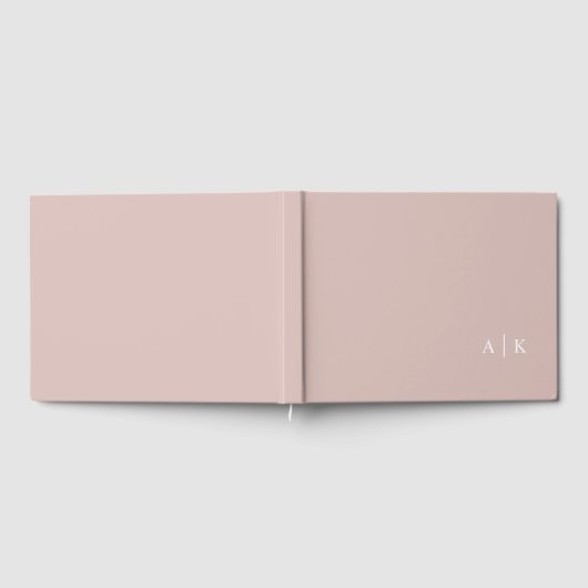 Minimal monogramm rosa Hochzeitstorch Gästebuch (Voll)