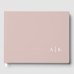 Minimal monogramm rosa Hochzeitstorch Gästebuch