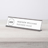 Minimal-Monogramm Schreibtischnamensplakette (Vorderseite )