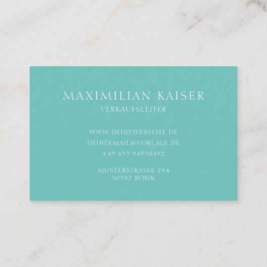 Minimal Monogramm Visitenkarte (Rückseite)