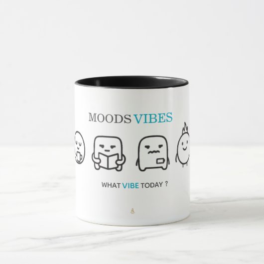 Minimal “Moods Vibes” Cute Line Art T-Shirt | Kali Tasse (Zentrum)