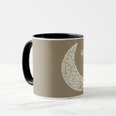 Minimal Moon & Gold Stars Celestial Coffee Mug Tasse (Vorderseite Links)