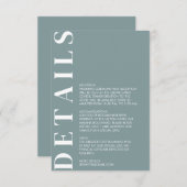 Minimal Morning Sky Wedding Details Eintrittskarte Begleitkarte (Vorne/Hinten)