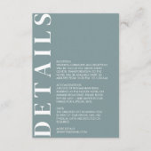 Minimal Morning Sky Wedding Details Eintrittskarte Begleitkarte (Vorderseite)