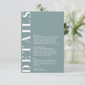 Minimal Morning Sky Wedding Details Eintrittskarte Begleitkarte (Stehend Vorderseite)