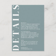 Minimal Morning Sky Wedding Details Eintrittskarte