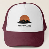 Minimal Mountain Design Sunset Trucker Hut Truckerkappe (Vorderseite)