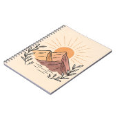 Minimal Mountain Sunrise Notebook – Aesthetic Notizblock (Linke Seite)