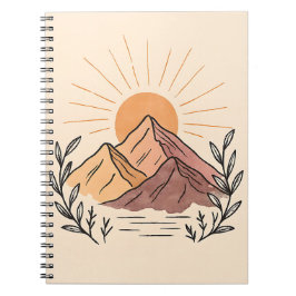 Minimal Mountain Sunrise Notebook – Aesthetic Notizblock