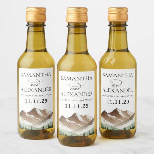 Minimal Mountain Weinetikett (Flaschen)