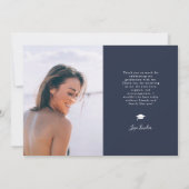 Minimal Multi-Foto Abschluss Ankündigung Navy (Rückseite)