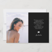 Minimal Multi-Foto Abschluss Ankündigung Schwarz (Rückseite)