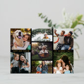 Minimal Multiphoto Gold Folien Feiertagskarte (Stehend vorne)