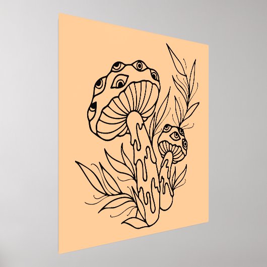 Minimal Mushroom Line Art Foliendrucke (Ablage )