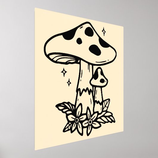 Minimal Mushroom Line Art Foliendrucke (Ablage )