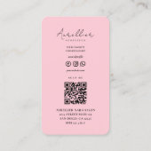 Minimal Nail Tech ästhetische Pastel Pink Manicuri Visitenkarte (Rückseite)