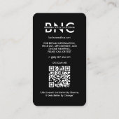 Minimal Nail Tech Manicurist IG Black Monogram Visitenkarte (Rückseite)