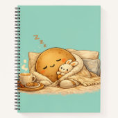 Minimal Napping Potato Soft Brown Line Art Notizblock (Vorderseite)