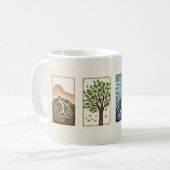 Minimal Nature Set – Mountain & Tree Art Kaffeetasse (Vorderseite Links)