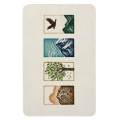 Minimal Nature Set – Mountain & Tree Art Magnet (Vertikal)