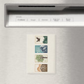 Minimal Nature Set – Mountain & Tree Art Magnet (In Situ (Geschirrspüler))