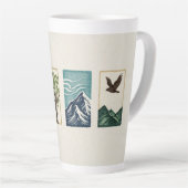 Minimal Nature Set – Mountain & Tree Art Milchtasse (Rechte Ecke)