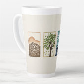 Minimal Nature Set – Mountain & Tree Art Milchtasse (Linke Ecke)
