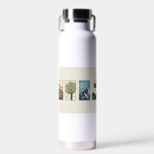 Minimal Nature Set – Mountain & Tree Art Trinkflasche (Vorne)