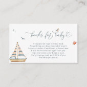 Minimal Nautical Baby Shower Books für Baby Begleitkarte (Vorderseite)