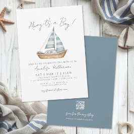 Minimal Nautical Baby Shower Einladung