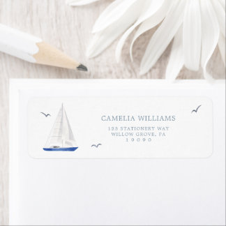 Minimal Nautical Sailboat Ahoy Adresse