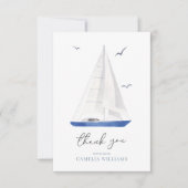 Minimal Nautical Sailboat Ahoy Boy's Danke (Vorderseite)