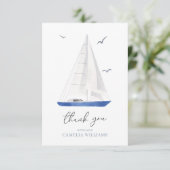 Minimal Nautical Sailboat Ahoy Boy's Danke (Stehend Vorderseite)