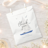 Minimal Nautical Sailboat Ahoy Boy's Danke Geschenktütchen (Ausgeschnitten)