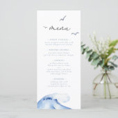 Minimal Nautical Sailboat Ahoy Boy's Menükarte (Stehend Vorderseite)