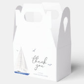 Minimal Nautical Sailboat Baby Shower Ahoy Boy's Geschenkschachtel (Geöffnet)