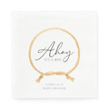 Minimal Nautical Sailboat Baby Shower Ahoy Boy's