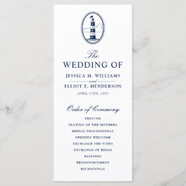 Minimal Nautical Wedding Program Lighthouse Programm