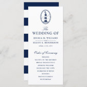 Minimal Nautical Wedding Program Lighthouse Programm (Vorne/Hinten)