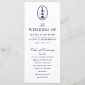 Minimal Nautical Wedding Program Lighthouse Programm (Vorderseite)